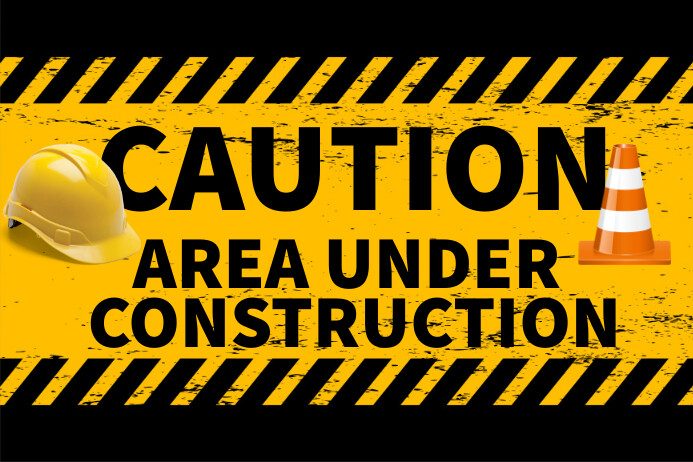 Caution under construction design flyer Template | PosterMyWall