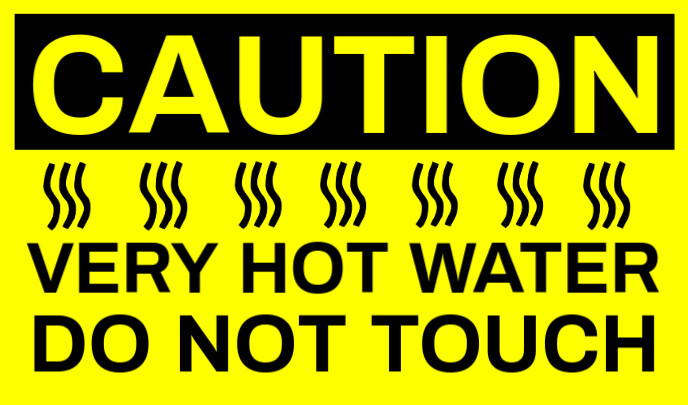 Caution Very Hot Water Sign Template Etiqueta