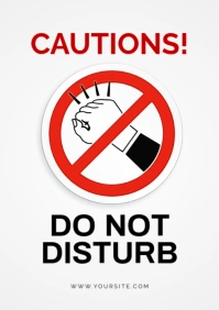 Cautions sign board A3 template