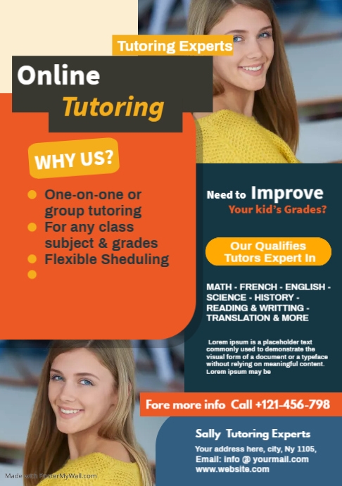Tutor Copy Copy of Copy of online tutoring flyer | PosterMyWall