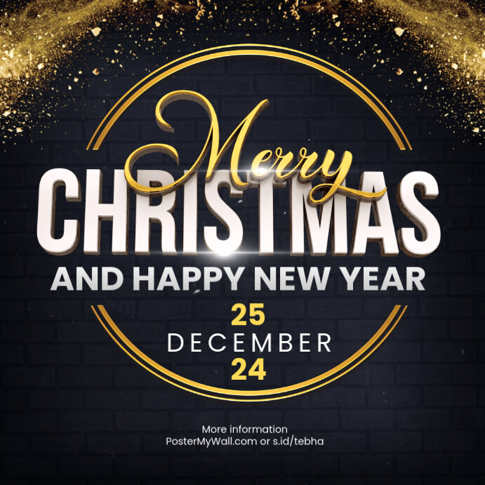 Copy of Black Maximalist Merry Christmas And Happy New Year Instagram ...