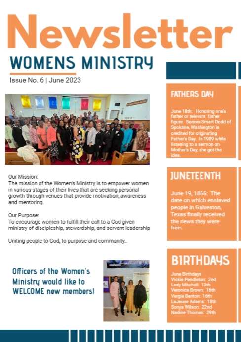Orange Custom Branded Newsletter Page | PosterMyWall