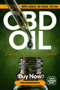 Natural Green CBD Oil Wellness Product Promotion Video Flyer Poster template