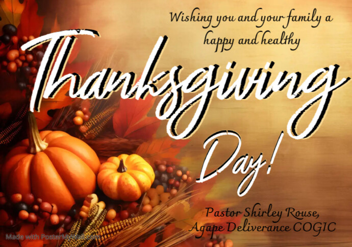 WISHING YOU A HAPPY THANKSGIVING DAY FLYER | PosterMyWall