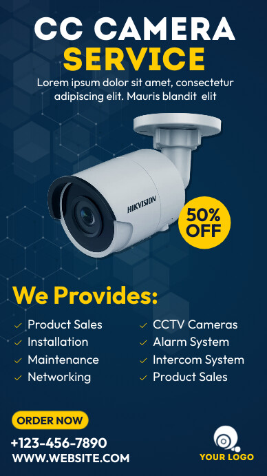 CC Camera Service Banner Ad Template | PosterMyWall