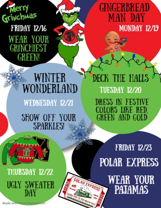 December Spirit Week 2022 | PosterMyWall