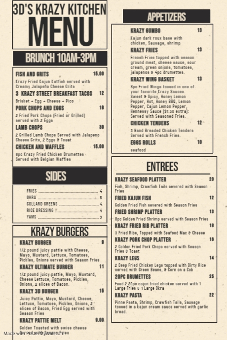 Copy of Simple Restaurant Menu Template | PosterMyWall