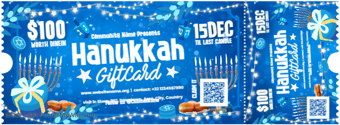 Hanukkah Gift Card Template