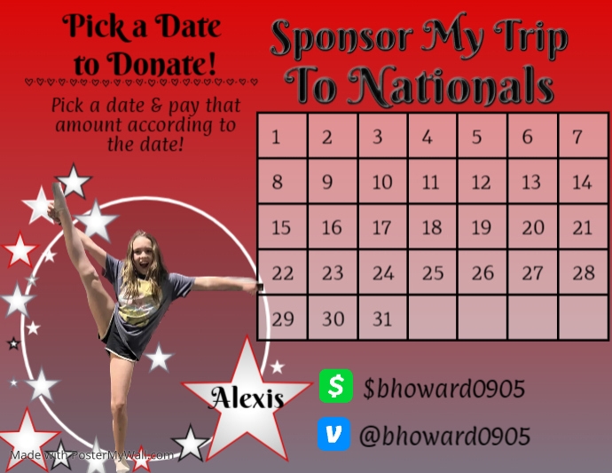 Sponsor A Day Calendar PosterMyWall