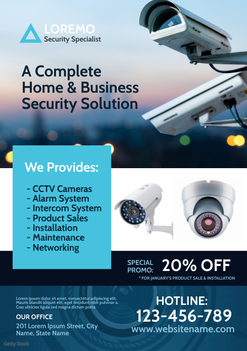 CCTV & Security Company Flyer Template | PosterMyWall