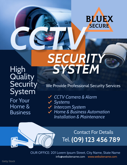 CCTV & Security Services Flyer ใบปลิว (US Letter) template