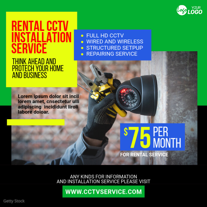 CCTV Camera Installation Service Template | PosterMyWall