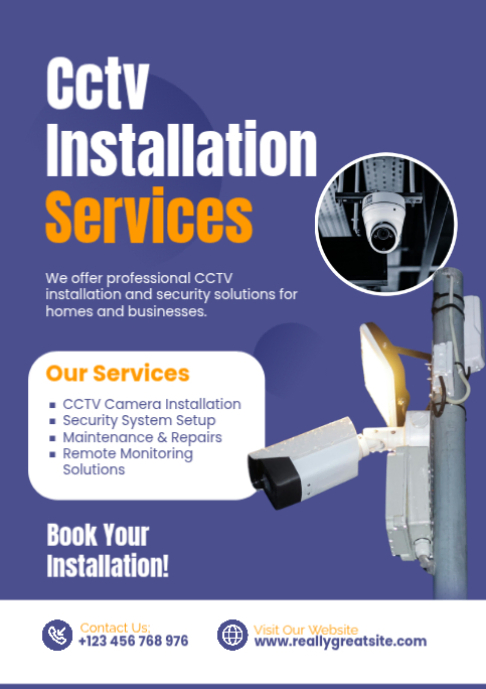 CCTV Installation Services — Security Camera Service Flyer | Editable ...