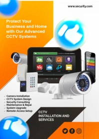 Cctv security flyer A6 template