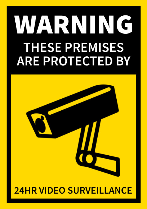 Cctv Video Surveillance Warning Sign Template PosterMyWall cctv-video-surveillance-warning-sign-template-postermywall