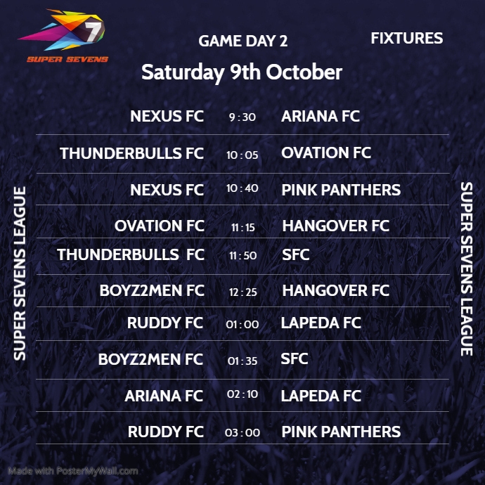 Fixture Post Football Copy of Champions League Soccer Football Fixtures | PosterMyWall