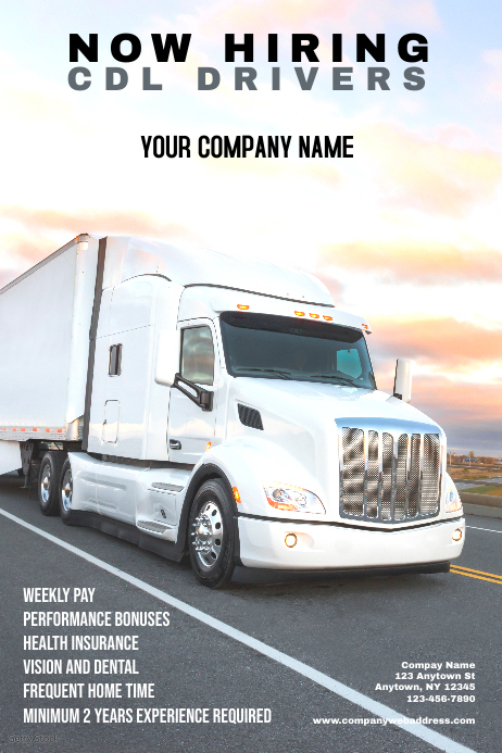CDL Driver Hiring Poster Team building Template | PosterMyWall