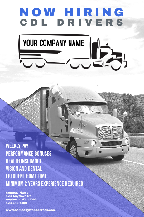 CDL Driver Hiring Poster Team building Template | PosterMyWall