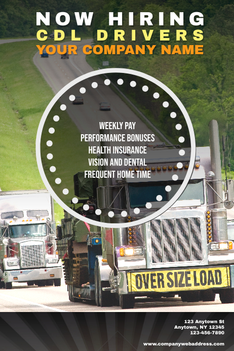 CDL Driver Hiring Poster Team building Template | PosterMyWall