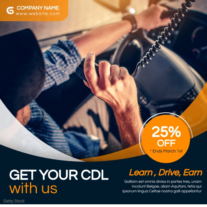 cdl driver license advertising Template | PosterMyWall