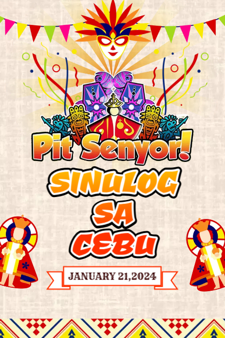 Red Sinulog Festival Flyers Template | PosterMyWall