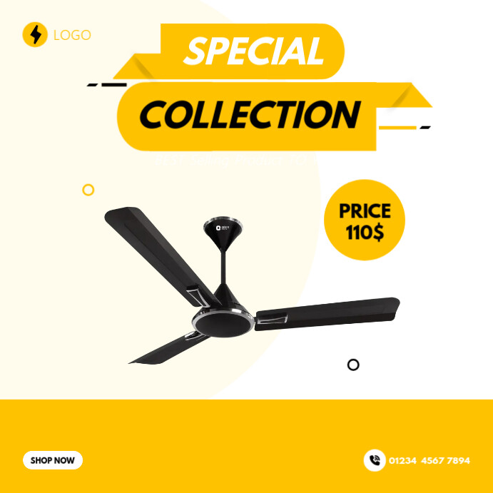 Ceiling fan Special collection offer ads Instagram Post template
