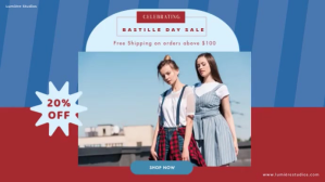 Celebrate bastille day sale template Digitalt display (16:9)