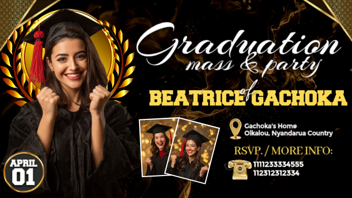 Celebrate Beatrice: Graduation Mass And Party Templat | PosterMyWall