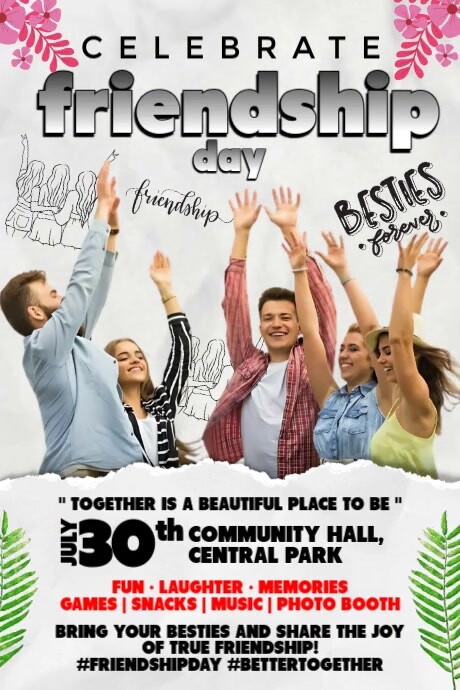 Celebrate Friendship Day Cartaz template