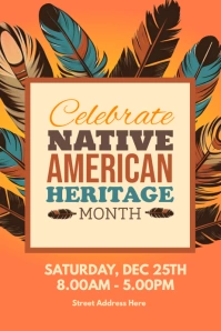 Celebrate Native American Heritage Poster template