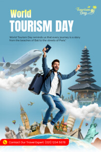 Celebrate the Journey, Embrace the World Poster template