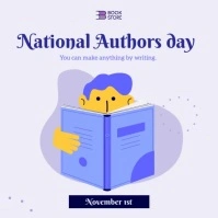 Celebrating authors day instagram template Cuadrado (1:1)