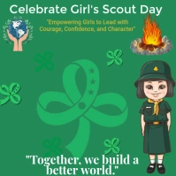 Celebrating Girls scout Day Logo template