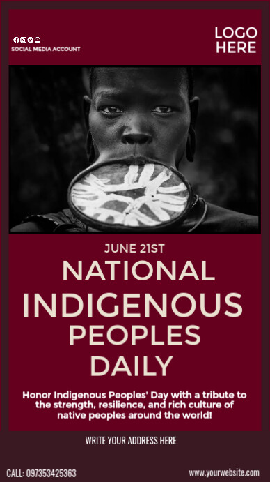 celebrating national indigenous peoples' day Instagram Story template
