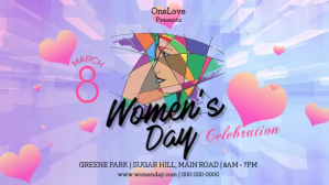 紫色 Women's Day Celebration Facebook Cover Video Template