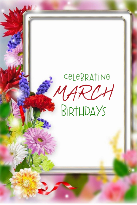 Celebrating March Birthdays Banner 4' × 6' Template | PosterMyWall