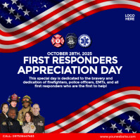 Celebrating National First Responders Day โพสต์บน Instagram template