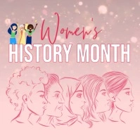 celebrating Women's history month animated bg Carré (1:1) template