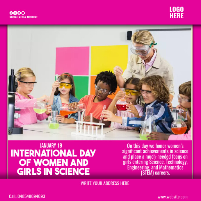 celebrating women and girls in science Template | PosterMyWall