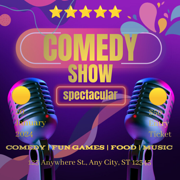Plantilla de Celebration of comedy show | PosterMyWall