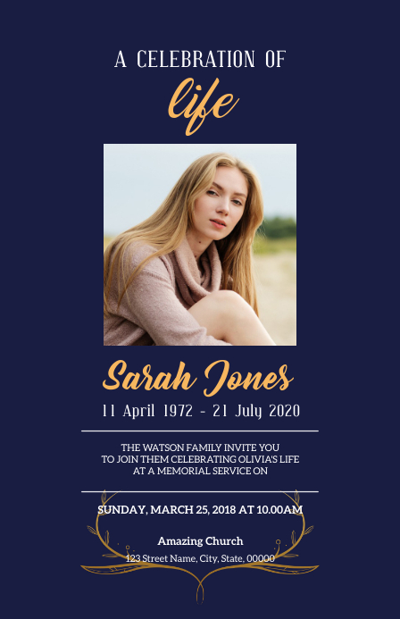 Celebration of Life Program Template | PosterMyWall