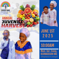 Blue Juvenile Harvest Church Event Квадрат Template