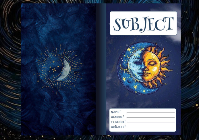 Celestial Dreams Subject Notebook A4 template