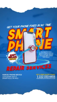 Futuristic Blue Smartphone Repair Social Media Video Instagram Story template
