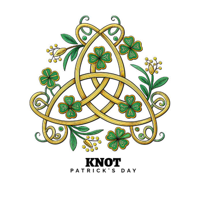 Celtic knot patrick's day logo Logótipo template