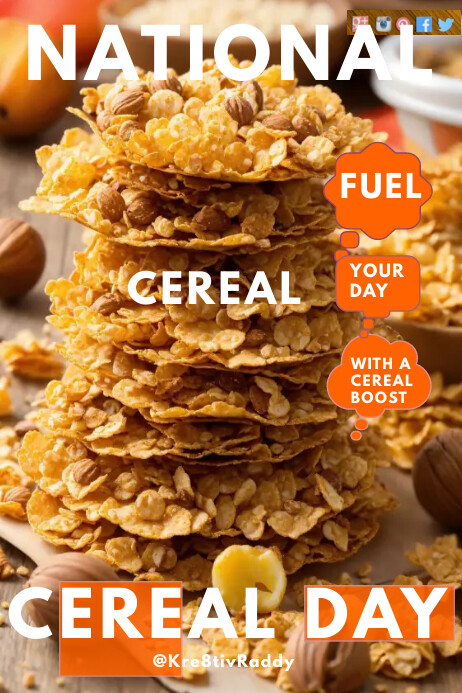 Cereal Day Poster template