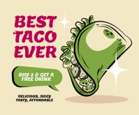 Ceria Best Taco Ever Facebook Post Persegi Panjang Sedang Rectángulo Mediano template