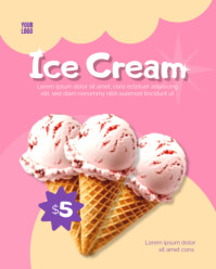 Ceria Pink Ceria Ice Cream Instagram Portrait template