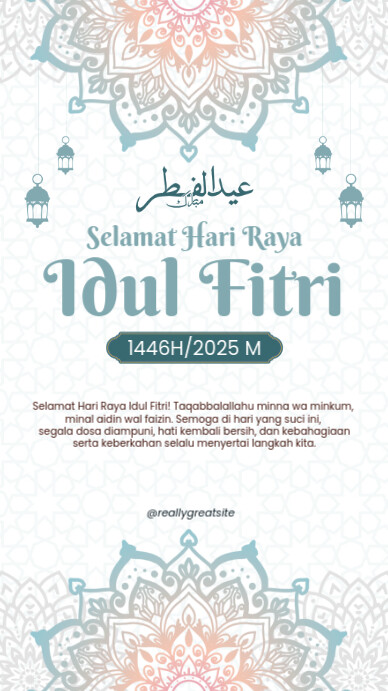 Ceria Selamat Hari Raya Idul Fitri Instagram Story Templat | PosterMyWall
