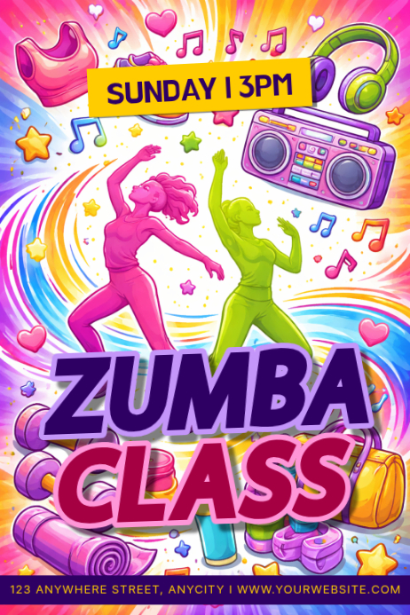 Zumba Class Posters Template | PosterMyWall